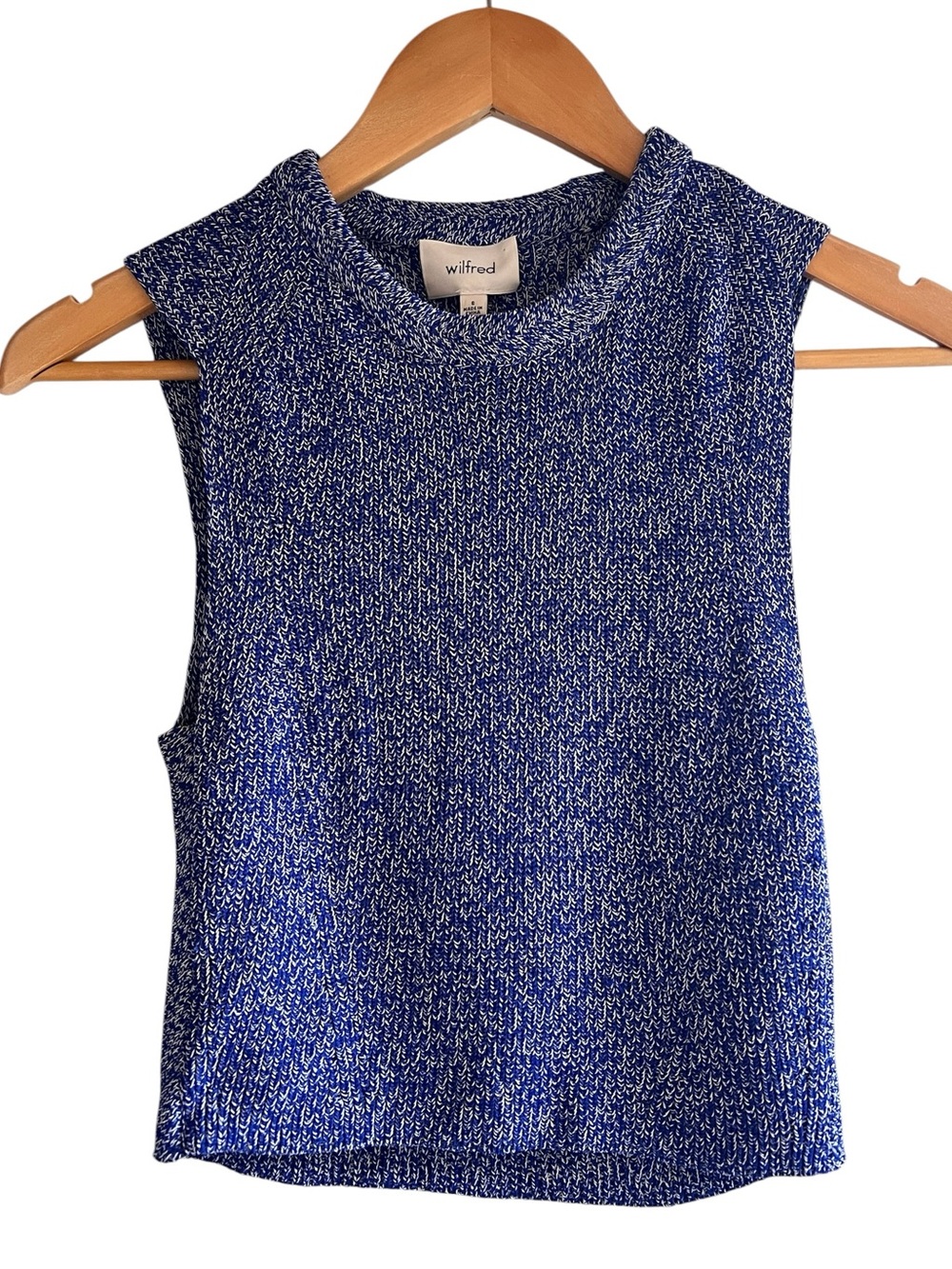 Wilfred knit crew neck sleeveless cropped mini sweater Sz S excellent condition